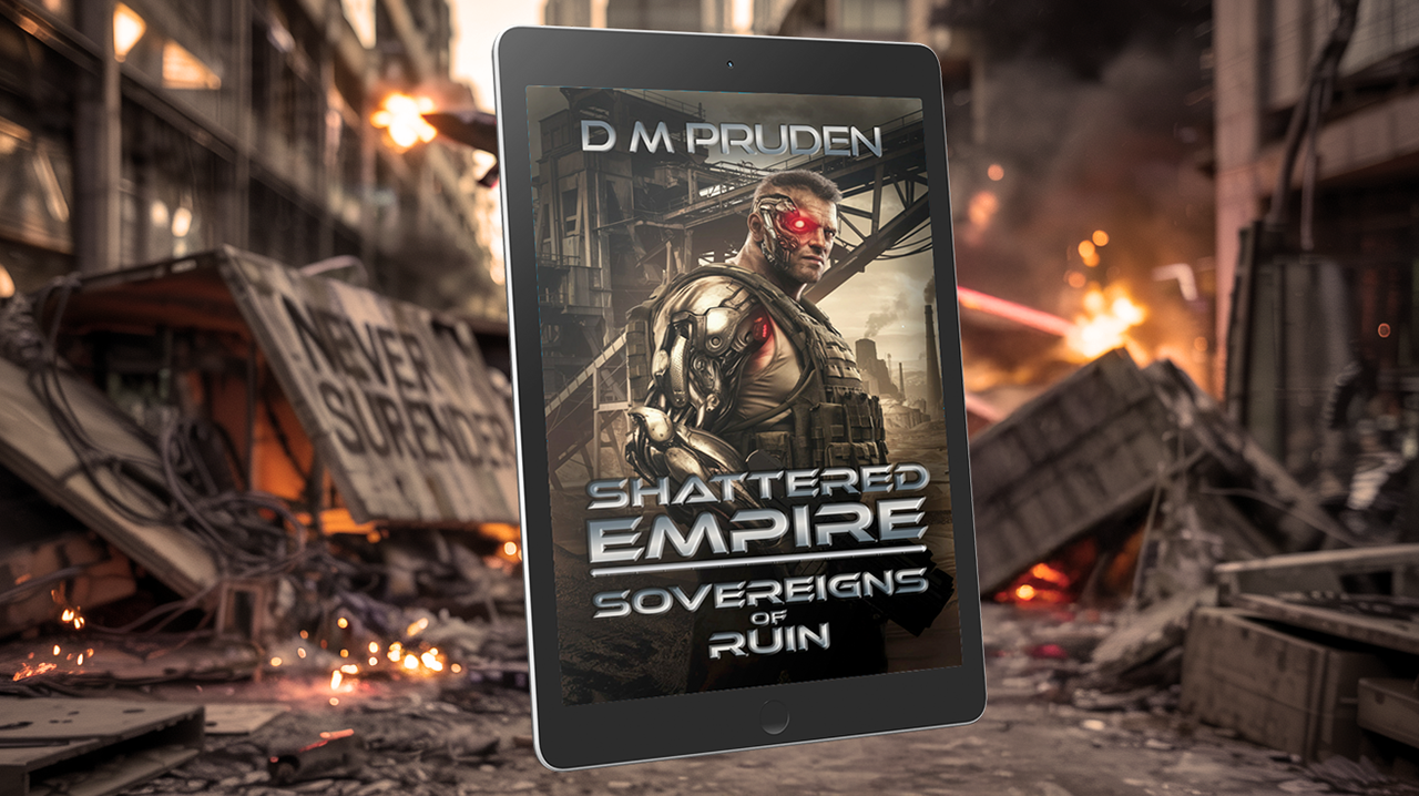 Hero image of Sovereigns of Run ebook in front of a post-apocalyptic landscape